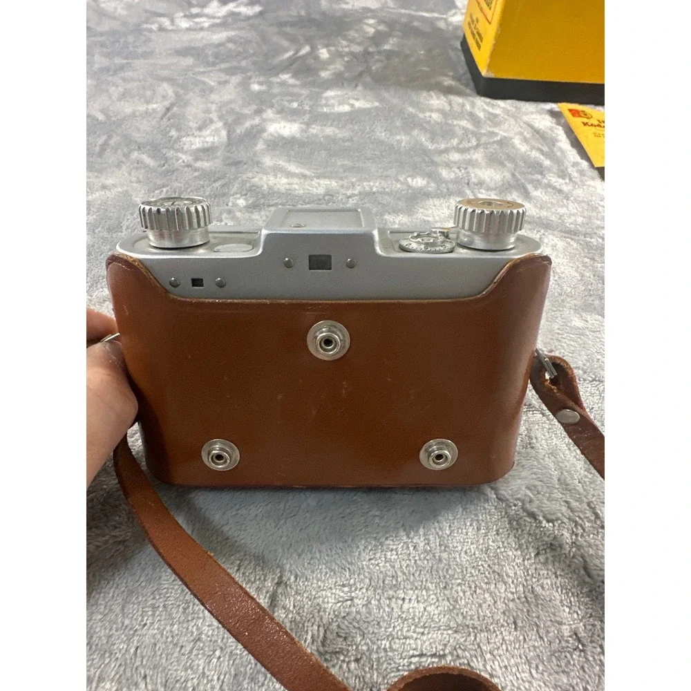 Vintage Kodak 35 Rangefinder Camera with Leather Field Case Box (untested)